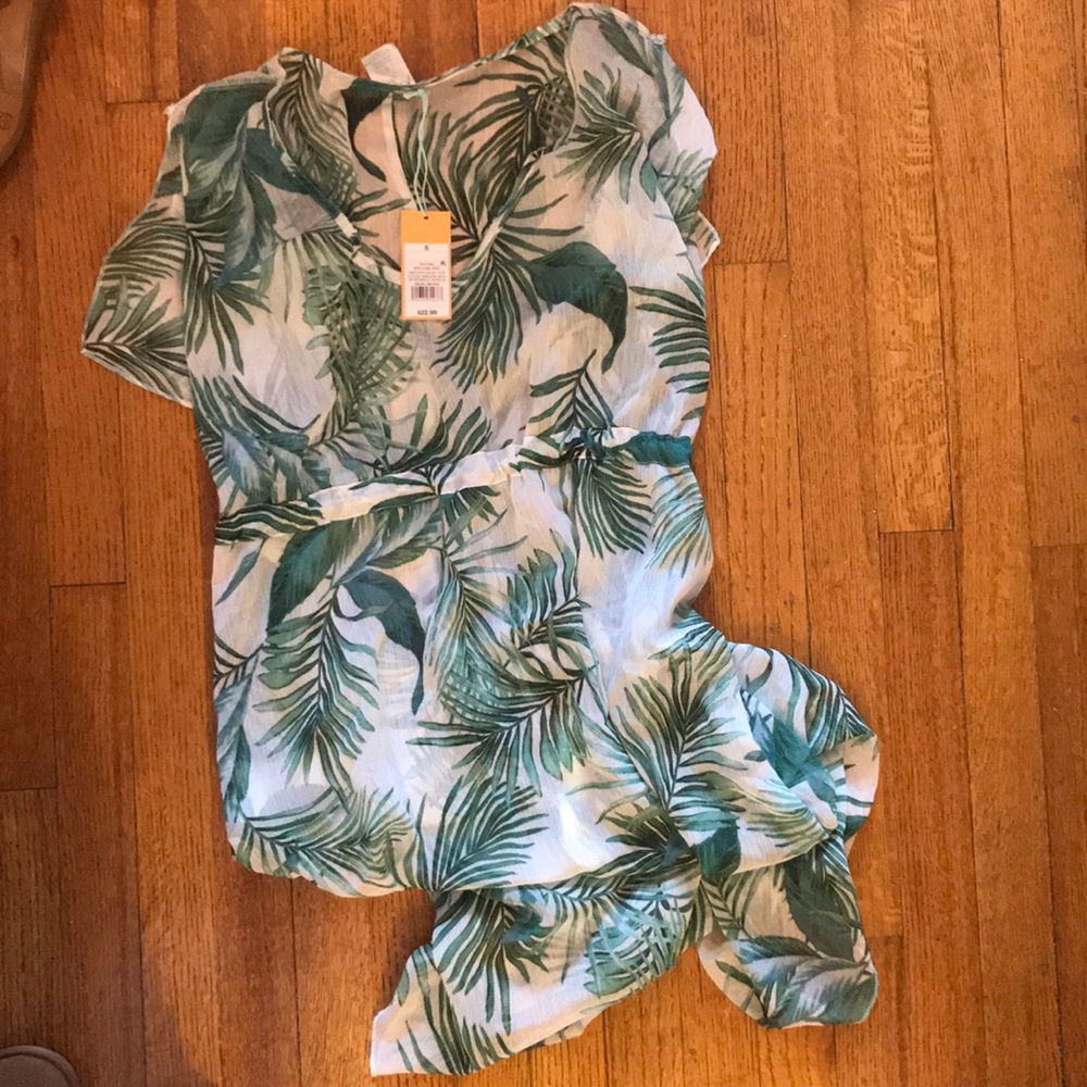 Maxi style palm print coverup